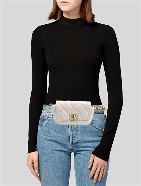 chanel 19 waist bag white|chanel waist bag 2020.